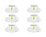 6er Set Espressotasse mit Espressountertasse Manhattan Porzellan weiß mit Dekor_Bild_4
