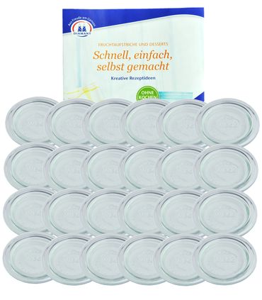 24er Set Weck Glasdeckel 60mm incl. Gelierzauber Rezeptheft von Diamantzucker_Bild_3