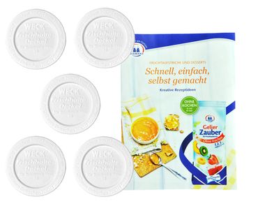 5er Set Weck Frischhaltedeckel 60mm incl. Gelierzauber Rezeptheft von Diamantzucker_Bild_3