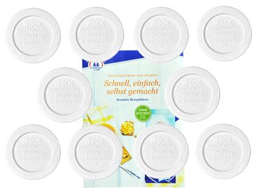 10er Set Weck Frischhaltedeckel 60mm incl. Gelierzauber Rezeptheft von Diamantzucker_Bild_2
