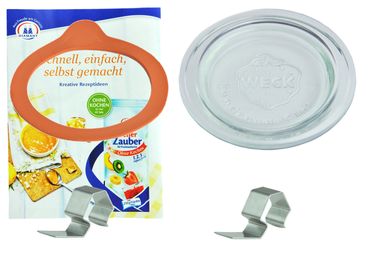 Weck-Einkoch-Set - 1 Glasdeckel 100 mm + 1 Einkochring 100 mm + 2 Weck-Klammern incl. Gelierzauber Rezeptheft von Diamantzucker_Bild_5