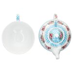 KLASSIK Blüten Blau Tea for One Kanne + Tasse aus Porzellan - 4009_Bild_3