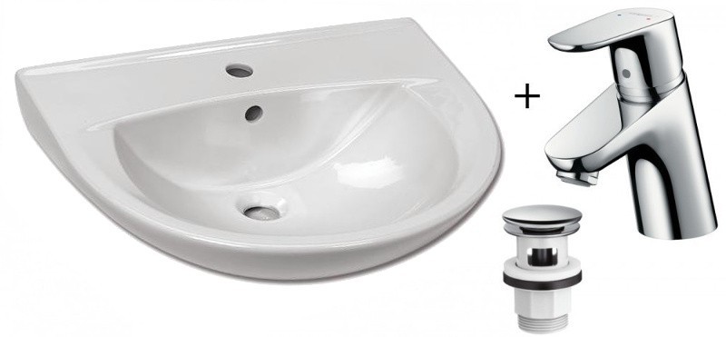 Komplett-Set Waschbecken 600x490 mm mit Vorwandelement Hansgrohe