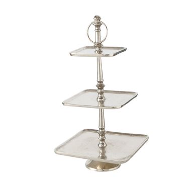 Etagere Vendi 3 Ebenen Aluminium H 30cm Ø 23 cm silber