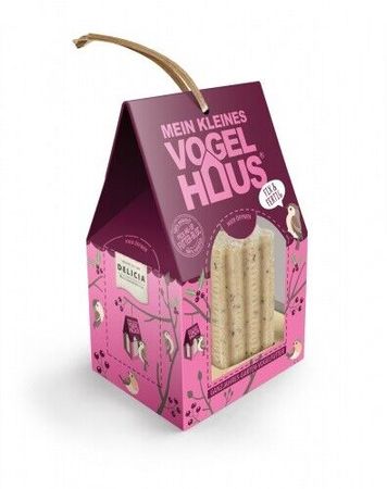 Delicia Vogelfutter Vogelhaus Gartenvögel ganzjährig Futterblock Haus brombeer/pink