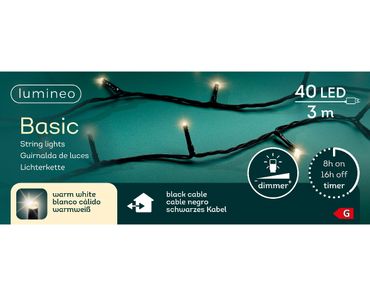 LED Basic-Beleuchtung Outdoor L.3600cm 480L schwarz/warmes weiss