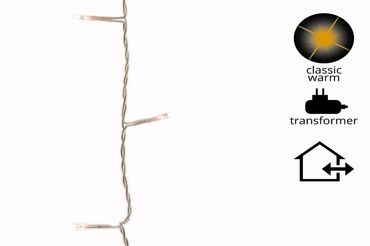 LED Lichterkette Innen Außen 40 LEDs Warmweiß transparent