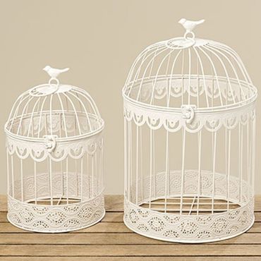 Deko-Vogelkäfig Frederique Blumenranke H ca. 30 cm. Eisen weiß Stückpreis
