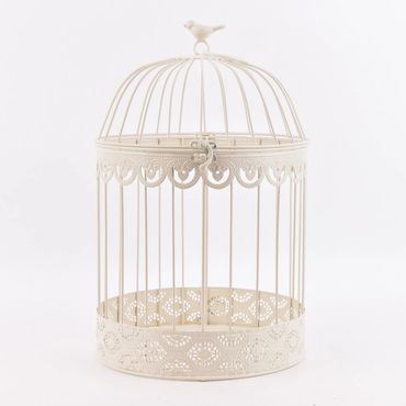 Deko-Vogelkäfig Frederique Blumenranke H ca. 30 cm. Eisen weiß Stückpreis