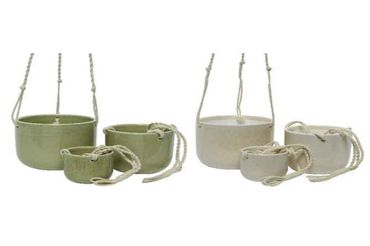 Steinguttopf Hänger Blumenampel Pflanztopf Blumentopf Übertopf 3er Set