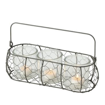 Windlicht Lulu Eisen Glaseinsatz 4 tlg H 10 cm