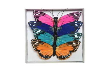 Schmetterling Deko Frühling Feder Falter 9 x 6 x 2 cm 4er Set