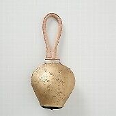 Dekohänger Kuhglocke Ledergriff Heimdeko Weihnachtsdeko L ca. 41 cm Eisen gold