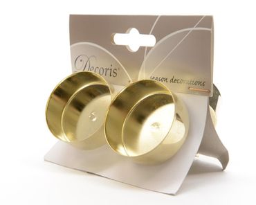 Adventskranzkerzenhalter Teelichthalter Metall Ø 4,2 cm 4 Stück hell gold glanz