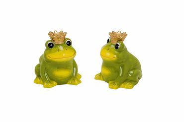 Spardose Frosch mit Krone aus Keramik