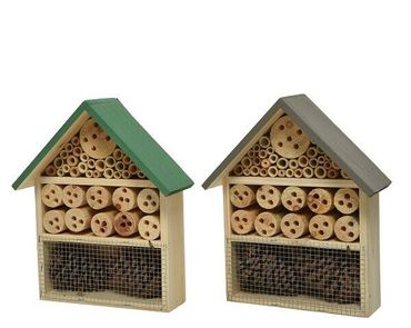 Insektenhotel Insektenhäuschen Nistkasten Schmetterling Nützlinge Biogarten Tannenholz Höhe 29 cm Weite 24,5 cm - Stückpreis
