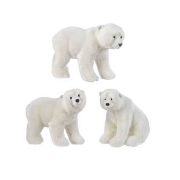 Eisbaer plastik Tier Figur L.14cm B.10cm H.16cm weiß - Stückpreis