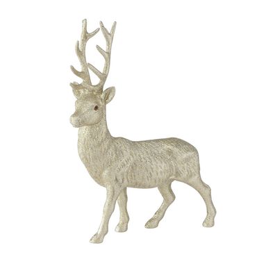 Figur Josa Hirsch Kunststoff gold glitzer H.40 cm