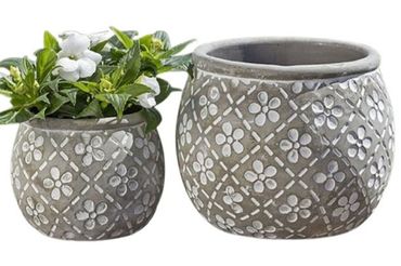 Pflanztopf Floras Set Hca.11-15cm Beton grau