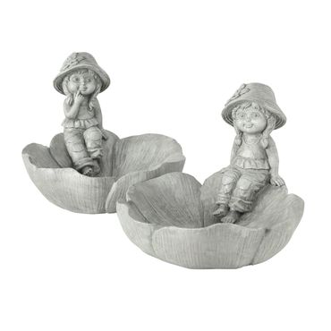 Vogeltränke Paula Mädchen Kunstharz grau H.19 cm Stückpreis