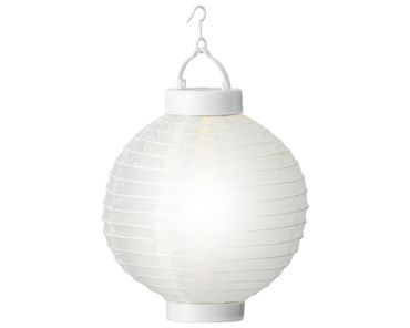 Solar Laterne Nylon Dauerbetrieb Ø20cm H.23cm weiß/warmes weiß