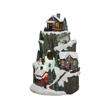 LED Bergdorf Karussell Weihnachtszene Deko mit Musik