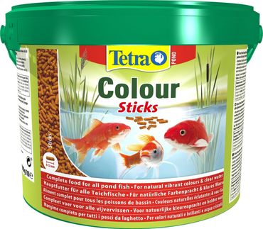 Tetra Pond Colour Sticks Fischfutter Entfaltung nat. Farbenpracht 10 Liter Eimer