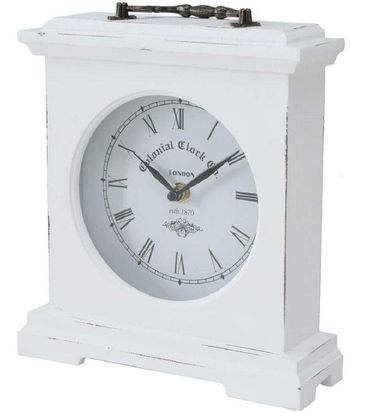 Holzuhr Betty Standuhr Uhr Dekouhr Vibtage Uhr weiße Uhr