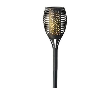 Solar Fackel plastik Flacker-Effekt Ø12cm H.61.5cm schwarz/Flamme