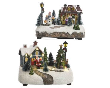 LED Weihnachtslandschaften in 2 Ausführungen 18,5x13x13,5cm Stückpreis