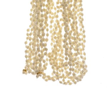 Perlenkette Perlenband Perlengirlande Diamanten Kunststoff Ø 0,5 cm Länge 2,7 m creme