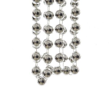 Perlenkette Perlenband Perlengirlande Kunststoff Ø 2 cm Länge 2,7 m silber
