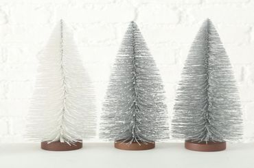 Dekoaufsteller Tarvo Baum Kunststoff H32 cm silber Stückpreis