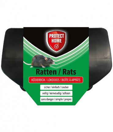 PROTECT HOME Ratten Köderbox für Rattengift sichere Ausbringung von Rattenköder