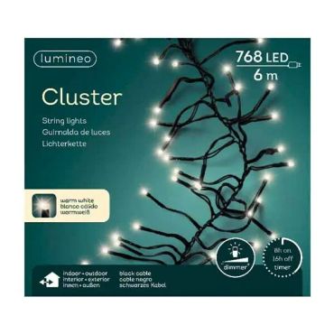 LED Clusterbeleuchtung Outdoor L.700cm 768L schwarz/warmes weiss
