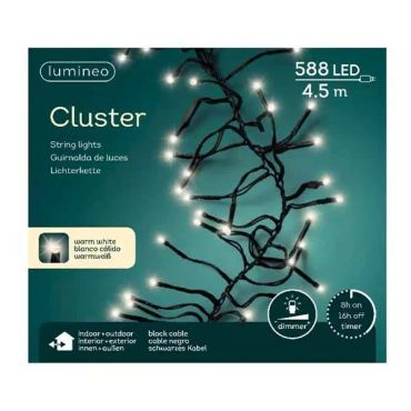 LED Clusterbeleuchtung Outdoor L.450cm 588L schwarz/warmes weiss