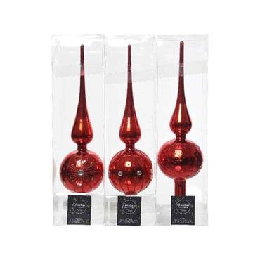 Christbaumschmuck Christbaumspitze Glas Ø 8 x 31 cm rot Stückpreis