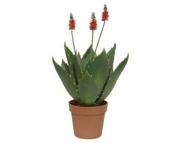 Agave Topf Kunstpflanze Kunstblume Polyester grün H 60 cm Ø 42 cm