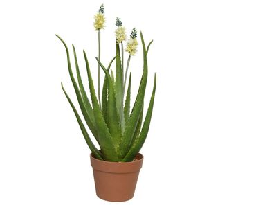 Agave Topf Kunstpflanze Kunstblume Polyester grün H 60 cm Ø 13 cm