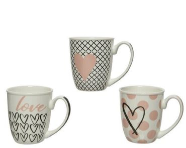Becher Kaffeetassen Teetasse Porzellan Herzen 3er Set