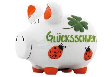 KCG Sparschwein "Glücksschwein" Keramik Bunt 17x15x15 cm