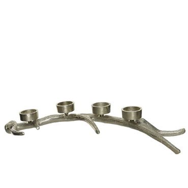 Kerzenhalter Teelichthalter Geweih Advent Weihnachten Aluminium L48 cm