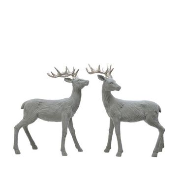 Hirsch Dekofigur Weihnachten Jagd Kunstoff grün 20x37x45 cm Stückpreis