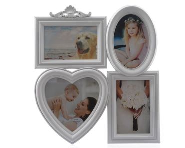 Bilderrahmen Fotorahmen Multirahmen Bildergalerie Herz weiß