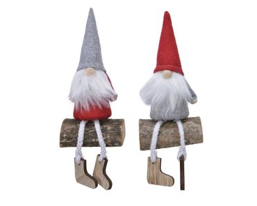 Weihnachtswichtel Zwerg Gnom Dekoration rot grau 14,5 cm 2-er Set