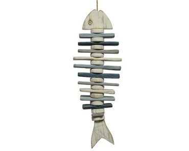 Fisch Deko Hänger Fischgräte Holzfisch Fensterdeko Maritim Treibholz Höhe 60 cm