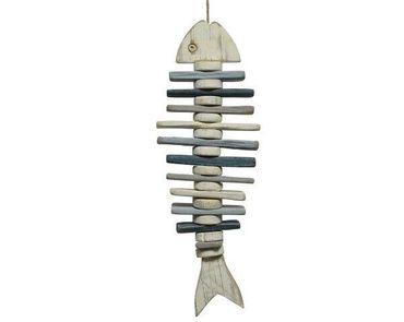 Fisch Deko Hänger Fischgräte Holzfisch Fensterdeko Maritim Treibholz Höhe 40 cm