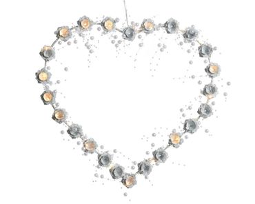 Deko Herz mit 20 LED Lichtern batteriebetrieben mit Timer 34 cm  Hochzeit