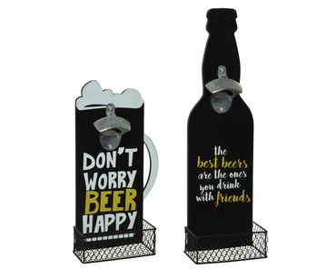 Bierkorb Flaschenkorb Flaschenöffner schwarz Höhe 40 cm - Stückpreis