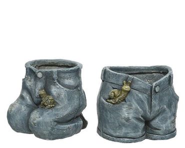 Blumentopf Hose Shorts grau Poly Stückpreis